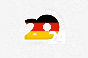 New Year 2024 for Germany on snowflake background. vector