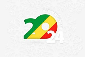 New Year 2024 for Congo on snowflake background. vector