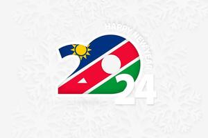 New Year 2024 for Namibia on snowflake background. vector