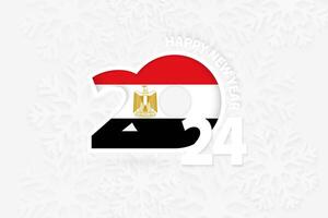 New Year 2024 for Egypt on snowflake background. vector