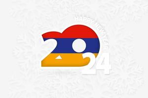 nuevo año 2024 para Armenia en copo de nieve antecedentes. vector