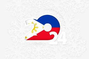 New Year 2024 for Philippines on snowflake background. vector