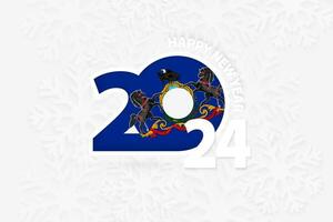 New Year 2024 for Pennsylvania on snowflake background. vector