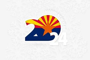 New Year 2024 for Arizona on snowflake background. vector
