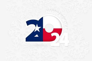 New Year 2024 for Texas on snowflake background. vector