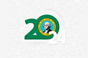 nuevo año 2024 para Washington en copo de nieve antecedentes. vector