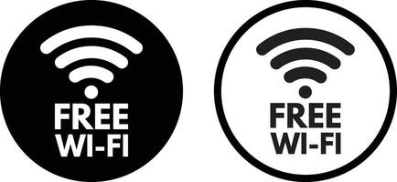 Free wifi icon set in two styles isolated on white background . Wireless hotspot network sign vector