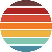 Retro sun circle icon in trendy style isolated on white background . Vector illustration
