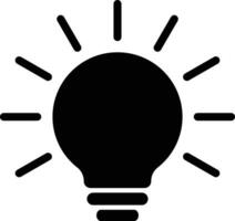 Bulb icon . Light bulb icon with rays . Lamp icon vector