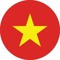 Round Vietnam flag vector isolated on white background
