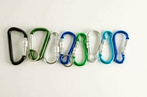 a group of six carabiners with different colors photo