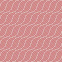 Seamless red geometric japanese circles swirls and waves pattern vector