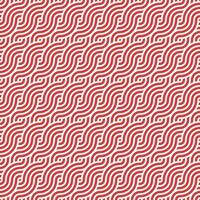 Seamless red geometric japanese circles swirls and waves pattern vector