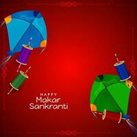 Happy Makar Sankranti Indian festival beautiful card design vector