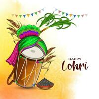 Happy Lohri indian cultural harvest festival background design vector