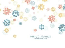 Merry Christmas festival snowflakes decorative background design vector