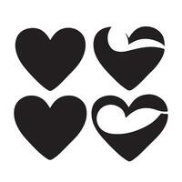 A black Silhouette Heart set Clipart on a white background vector