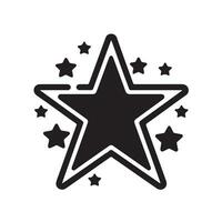 A black Silhouette Star set Clipart on a white background vector
