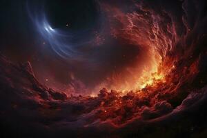 AI generated shapes of a nebula, Cosmic Phenomena. generative ai photo