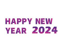 Happy New Year 2024 Abstract Purple Graphic Design Vector Logo Symbol Illustration