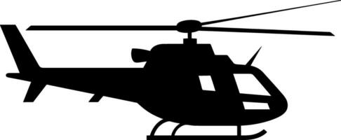 Helicopter silhouette in black vector graphic. AI generated illustration.