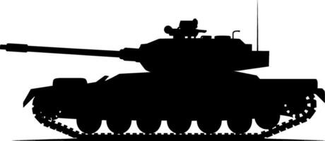 Silhouette of modern main battle tank. Side view. Flat vector. AI generated illustration. vector