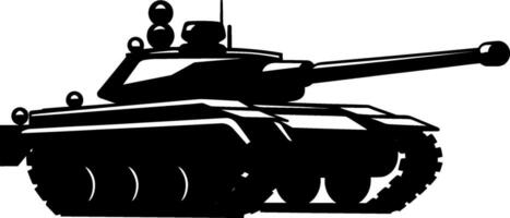 Silhouette of modern main battle tank. Side view. Flat vector. AI generated illustration. vector