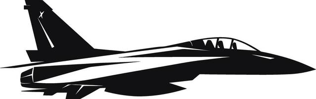 Jet fighter icon. Vector airplane silhouette isolated on white background. AI generated illustration.