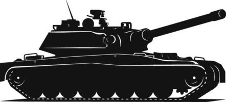 Silhouette of modern main battle tank. Side view. Flat vector. AI generated illustration. vector