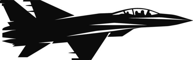 Jet fighter icon. Vector airplane silhouette isolated on white background. AI generated illustration.