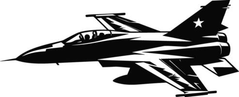 Jet fighter icon. Vector airplane silhouette isolated on white background. AI generated illustration.