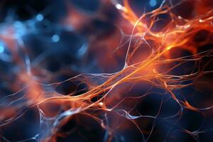 AI generated abstract neural background. ai generated photo