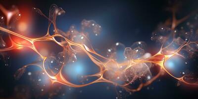 AI generated abstract neural background. ai generated photo