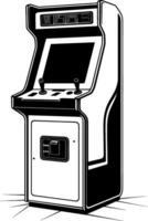 Arcade cabinet or coin-op machine, an arcade game s electronic hardware. AI generated illustration. vector