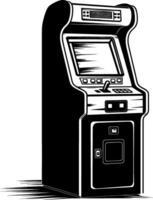 Arcade cabinet or coin-op machine, an arcade game s electronic hardware. AI generated illustration. vector