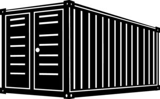 Shipping container Silhouette, shipment and storage Metal steel boxe Container. AI generated illustration. vector