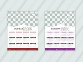 2024 Calendar Template, editable vector Free Vector Calendar 2024 modern design planner template.