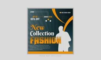 Fashion sale social media poster design vector