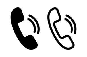 the phone rings in black vector