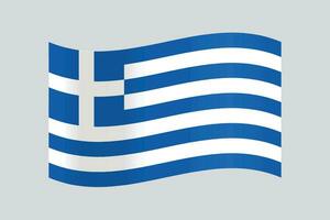 un detallado y preciso vector ilustración de Grecia de colores bandera