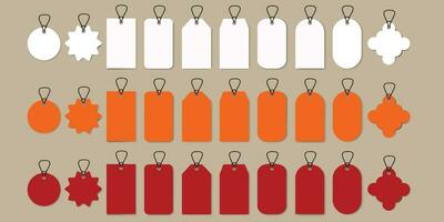 Price tag big set. Sale and New Label collection set in red and white colors. Set labels on isolated background. vector