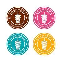 Shawarma logo design template restaurants and markets vector