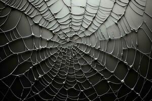 AI generated cobweb macro on dark background. ai generated photo