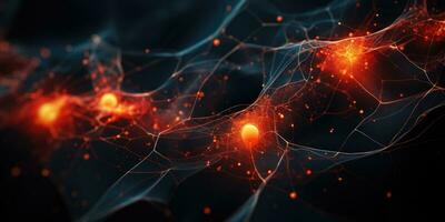 AI generated abstract neural background. ai generated photo