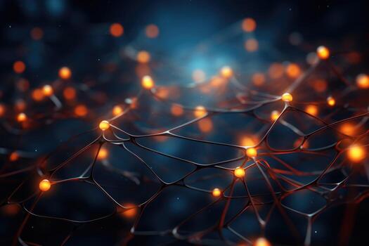 AI generated abstract neural background. ai generated photo