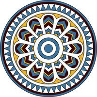 Vector colored round ancient persian ornament. National Iranian circle of ancient civilization