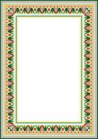 Vector colored square Egyptian ornament. Endless Rectangle, Ring of Ancient Egypt. Geometric African frame