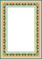 Vector colored square Egyptian ornament. Endless Rectangle, Ring of Ancient Egypt. Geometric African frame