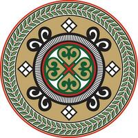 Vector colored round Yakut ornament. Endless circle, border, frame of the northern peoples of the Far East