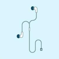 Earphone vector design with a smaller shape in the form of a practical cable